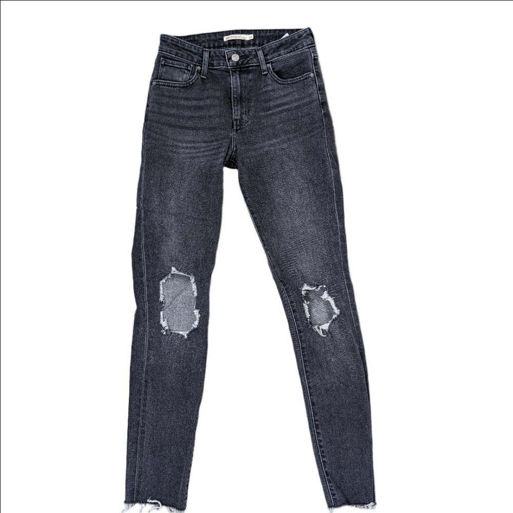 Levi's 721 High Rise Skinny Rugged Black Size 26